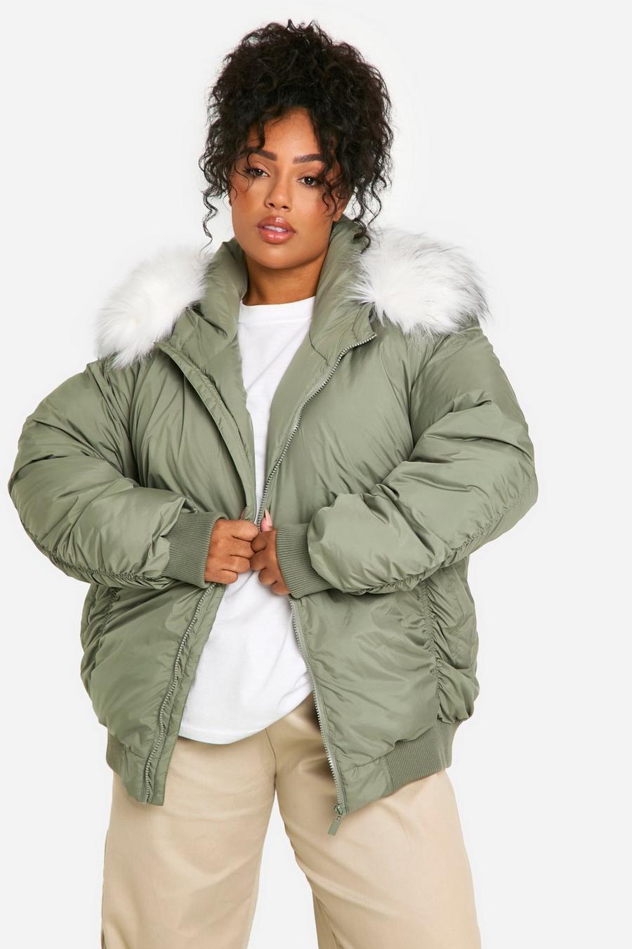 Fur on sale around hood