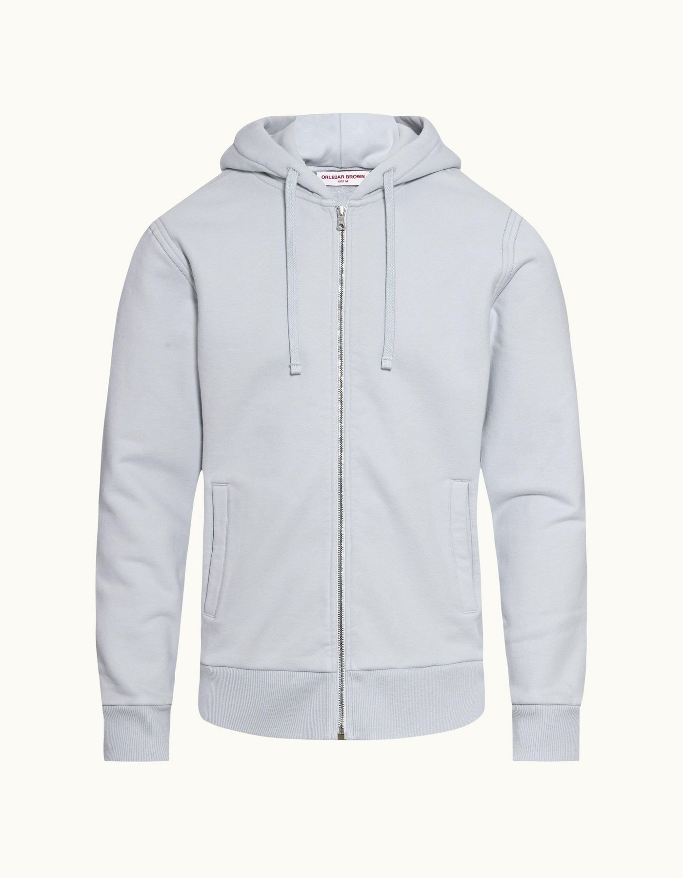 Mens Blue Zip Up Hooded Sweatshirt Designer Hoodies Orlebar Brown